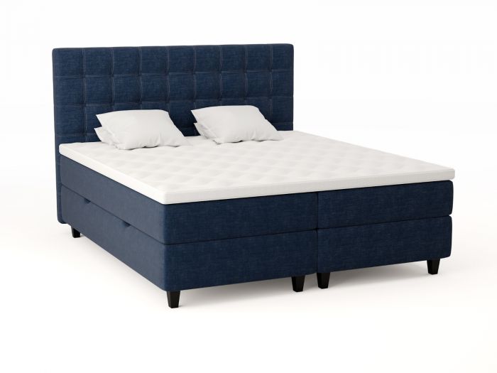 Comfort seng med oppbevaring 180x210 - mørk blå