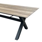HPL spisebord 220x100 cm i antrasitt aluminium