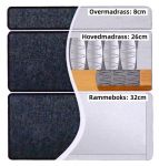 Comfort seng med oppbevaring 90x200 - lys grå