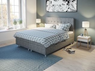 Comfort seng med oppbevaring 180x210 - lys grå