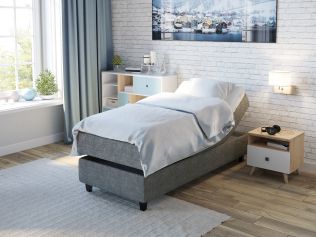 Comfort regulerbar seng 90x200 - lys grå